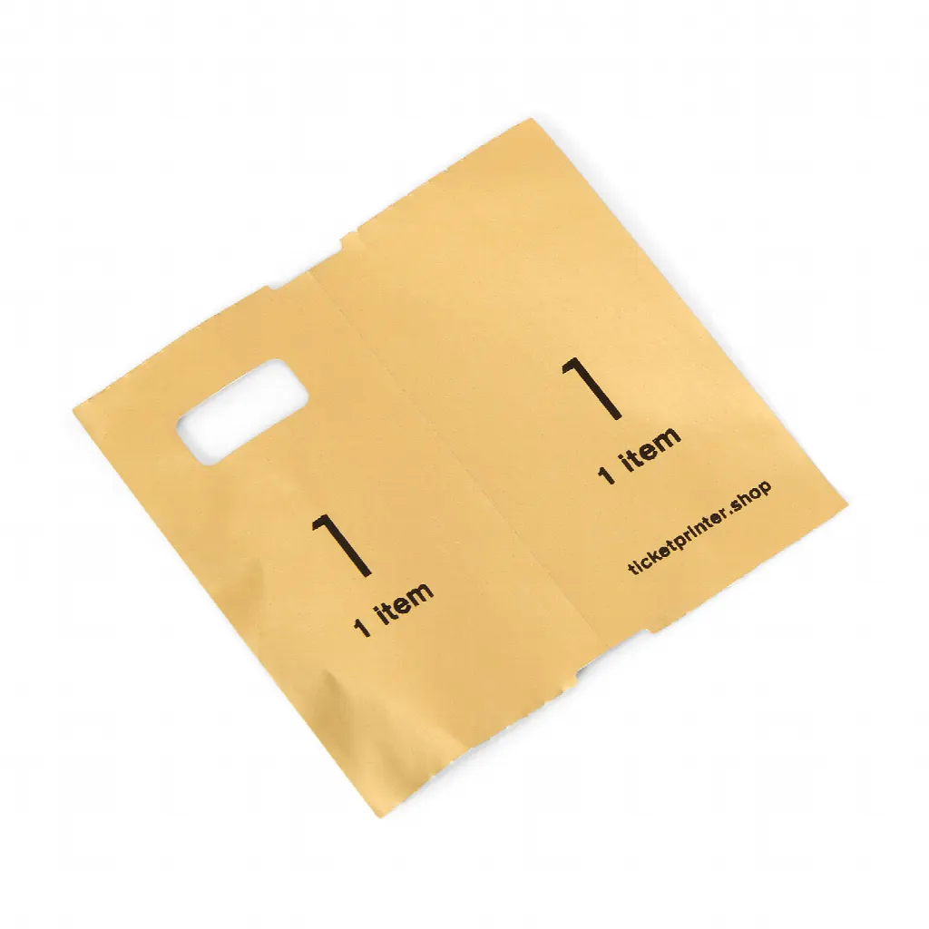 1000 pre-printed cloakroom tickets, gold with black print