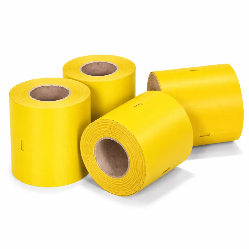 Coatcheck roll, ‘economy’ entrance tickets without control strip, 14 x 550 tickets, yellow
