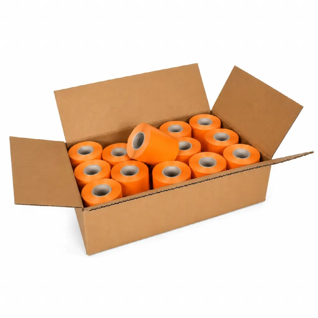 Coatcheck roll, ‘economy’ entrance tickets without control strip, 14 x 550 tickets, orange