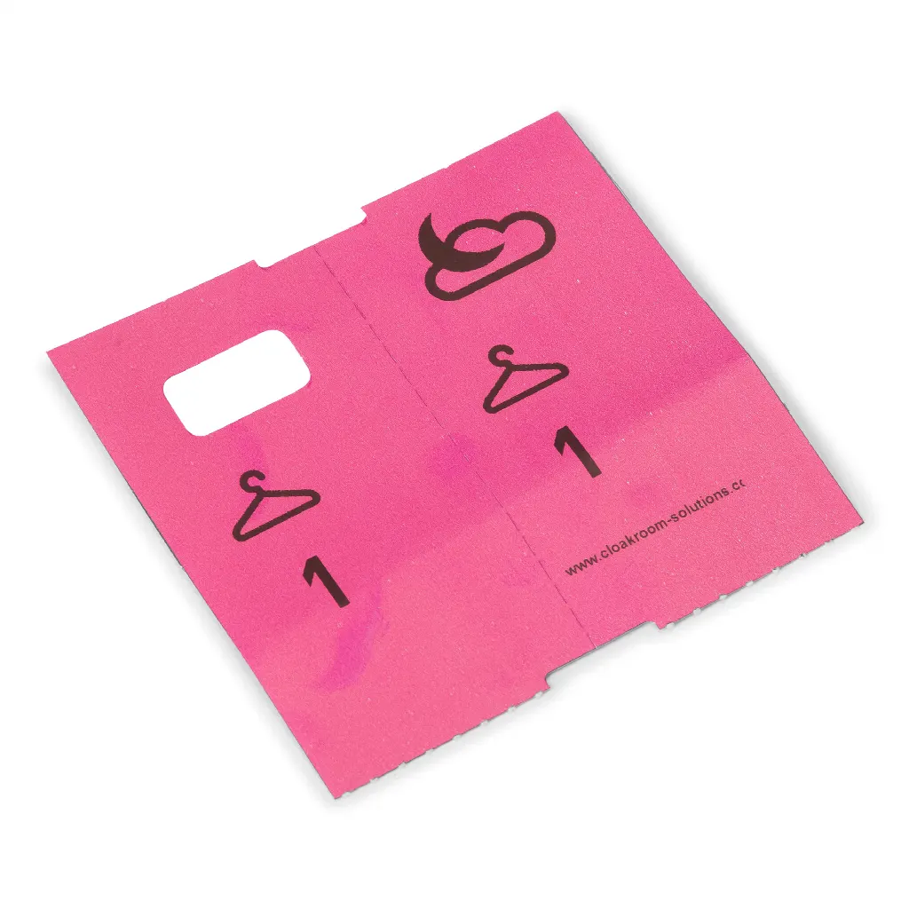 5 x 1000 pre-printed cloakroom ticket numbers Special offer: 4000 + 1000 free!