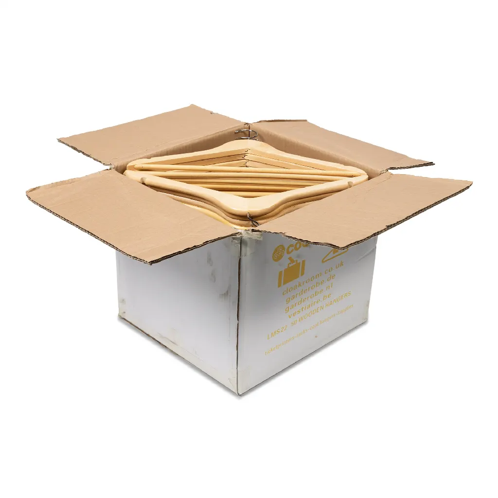 50 wooden coat hangers