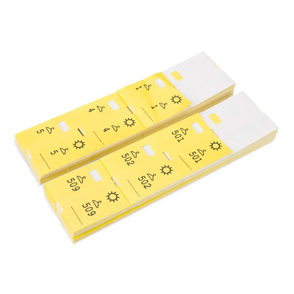 5 x 1000 pre-printed cloakroom ticket numbers Special offer: 4000 + 1000 free!