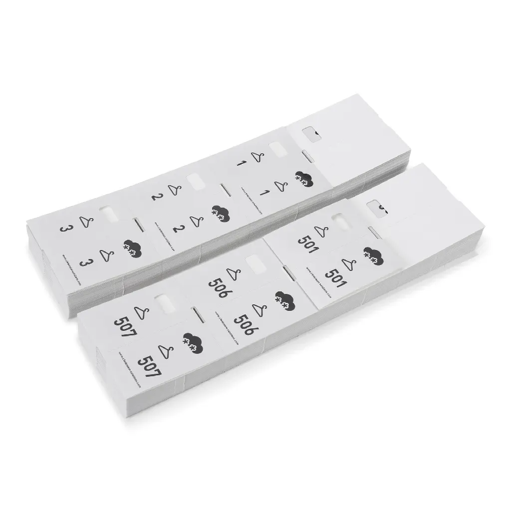 1000 pre-printed cloakroom tickets, silver-gray