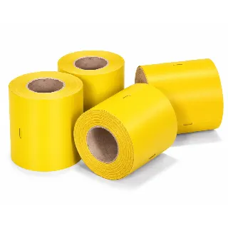 Coatcheck roll, ‘economy’ entrance tickets without control strip, 14 x 550 tickets, yellow